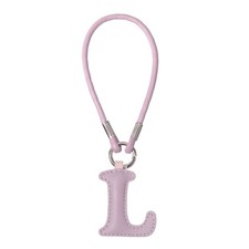 Initial Letter Keychain Cute Leather Keychains with Letter L for Bag Purple