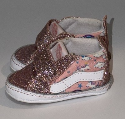 Vans Infant Unicorn Sleigh SK8-Hi Crib Sneakers Shoes Powder Pink True White 2