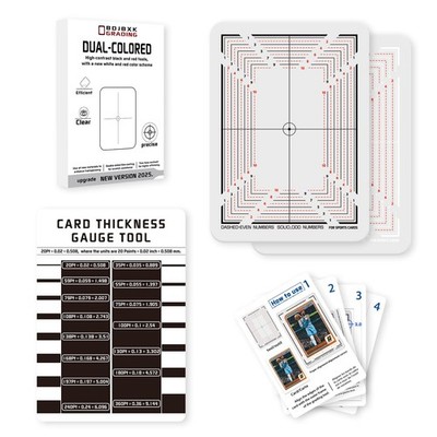 Sports Card Grading Kit 6pcs Centering Thickness Measuring Tools with Guide