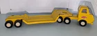 Vintage 1970's Metal Tonka Pressed Steel Lowboy Tractor Trailer Hauler Yellow