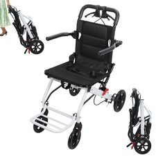 13.66lbs Portable Folding Lightweight Transport Wheelchair w/ Handle All Terrain