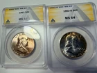1962 P&D Franklin Half Dollar Lot, ANACS MS64, Toned! Priced To Move