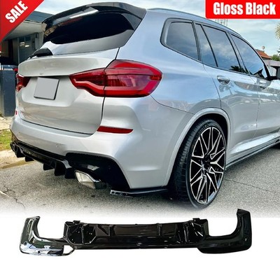 For BMW G01 X3 M40i M-Sport 2018-2021 Gloss Black Rear Diffuser Bumper ...