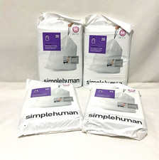 4 PACK Simplehuman Code M 45 L Trash Bags 80 Liners Total White Extra Strong