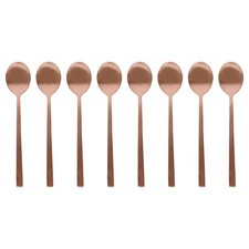 Stainless Steel Teaspoons - 14.5cm - Copper - Pack of 8