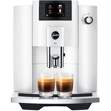 JURA E6 Automatic Coffee Machine with Professional Aroma Grinder - Piano White