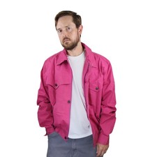 Vtg Wrangler Brushpopper Jacket Mens XL Magenta Pink Western Rodeo USA Made Coat