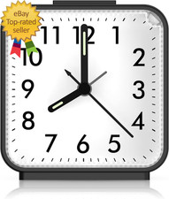 Analog Alarm Clock Silent Non Ticking Small Clock Travel Alarm Clock