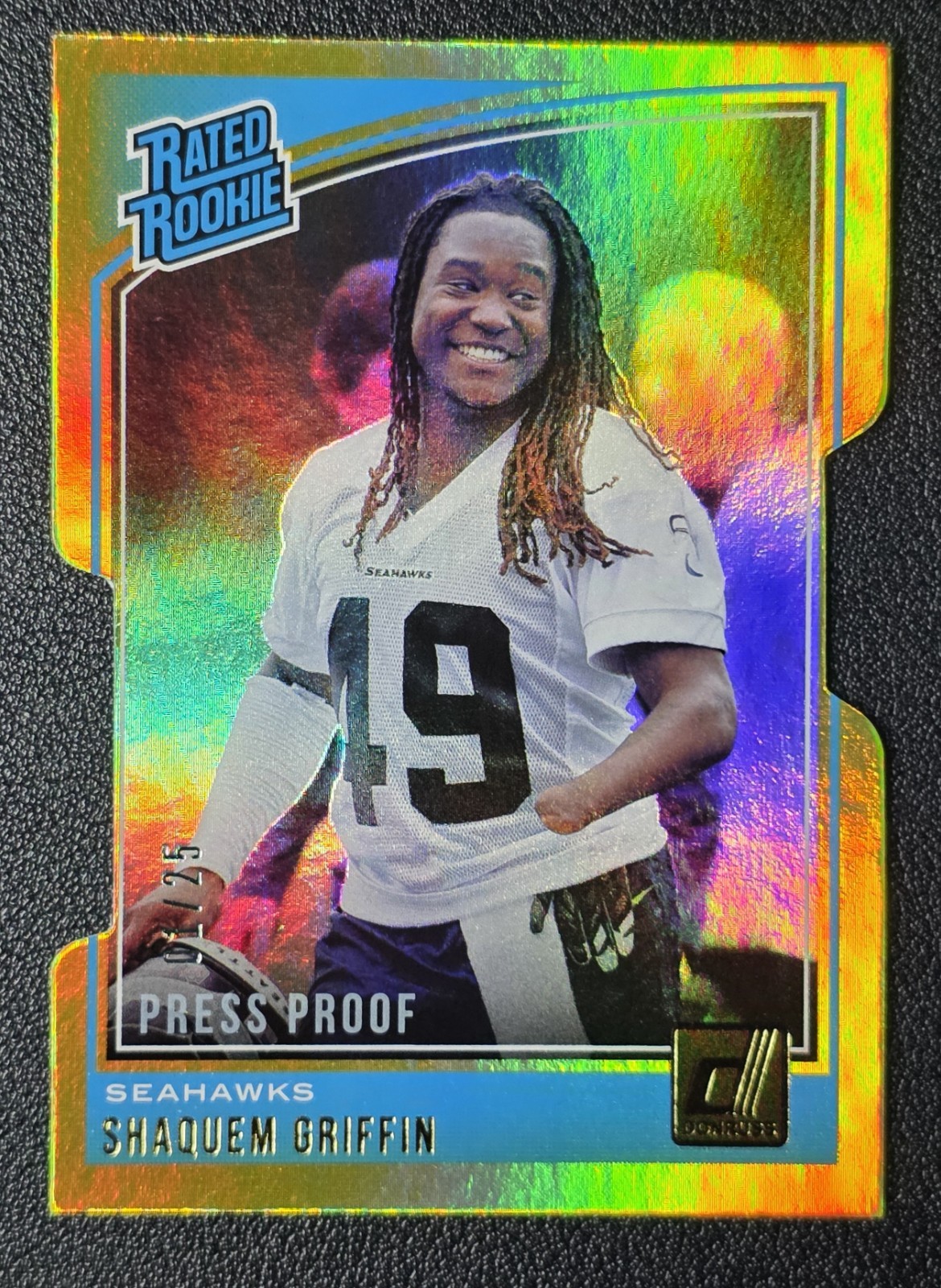 Shaquem Griffin Panini Donruss #346 Gold Die-Cut Press Proof