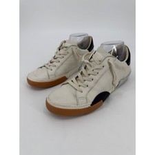 Dolce Vita Zina Sneakers Off White Leather Silver Metallic Gum Sole women's 9.5