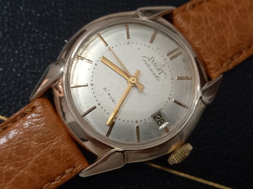 1950's Piaget 11696 Rose gold plate Automatic Felsa 694 Bidynator Watch Orig Box - 第 2/17 張圖片