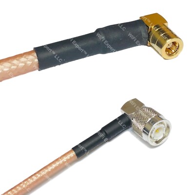 RG400 SMB FEMALE ANGLE to TNC Male Angle RF Cable FAST-SHIP LOT