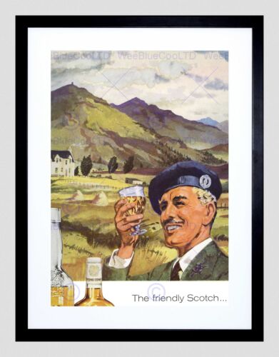 ADVERT WHISKY SCOTCH HIGHLAND SCOTLAND LONG JOHN FRAMED ART PRINT MOUNT B12X6095 - Picture 1 of 17
