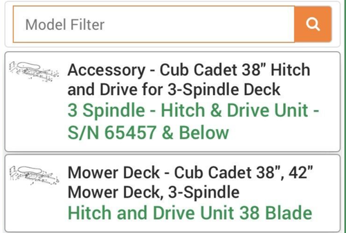 CUB CADET Hitch & Drive 38" MOWER 3 SPINDLE DECK PTO DRIVE BELT. IH-478881-R3 - Picture 4 of 4