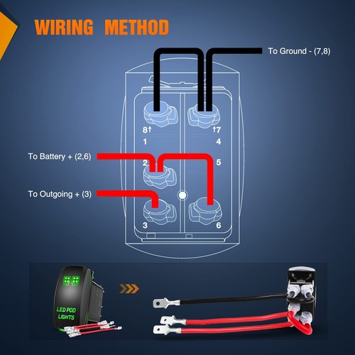 Nilight LED POD Lights Rocker Switch Led Light Bar 5Pin Laser On/Off switches - Picture 40 of 51