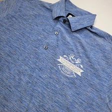 FootJoy FJ Large Heather Blue Men's Short Sleeve Golf Polo Shirt MBF Champions