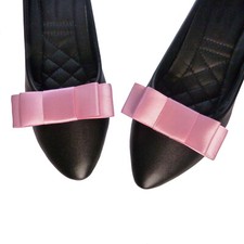 Schuhclips Schmuck Doppelknoten Satin hellrosa S&uuml;&szlig;igkeiten Hochzeit Party