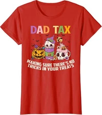 Funny Pumpkin Halloween Dad Tax Retro Halloween Dad Ladies' Crewneck T-Shirt