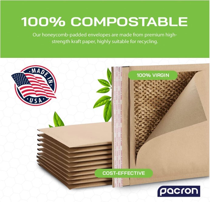 #5 Recyclable Hexcoat Paper Envelopes Curbside Padded