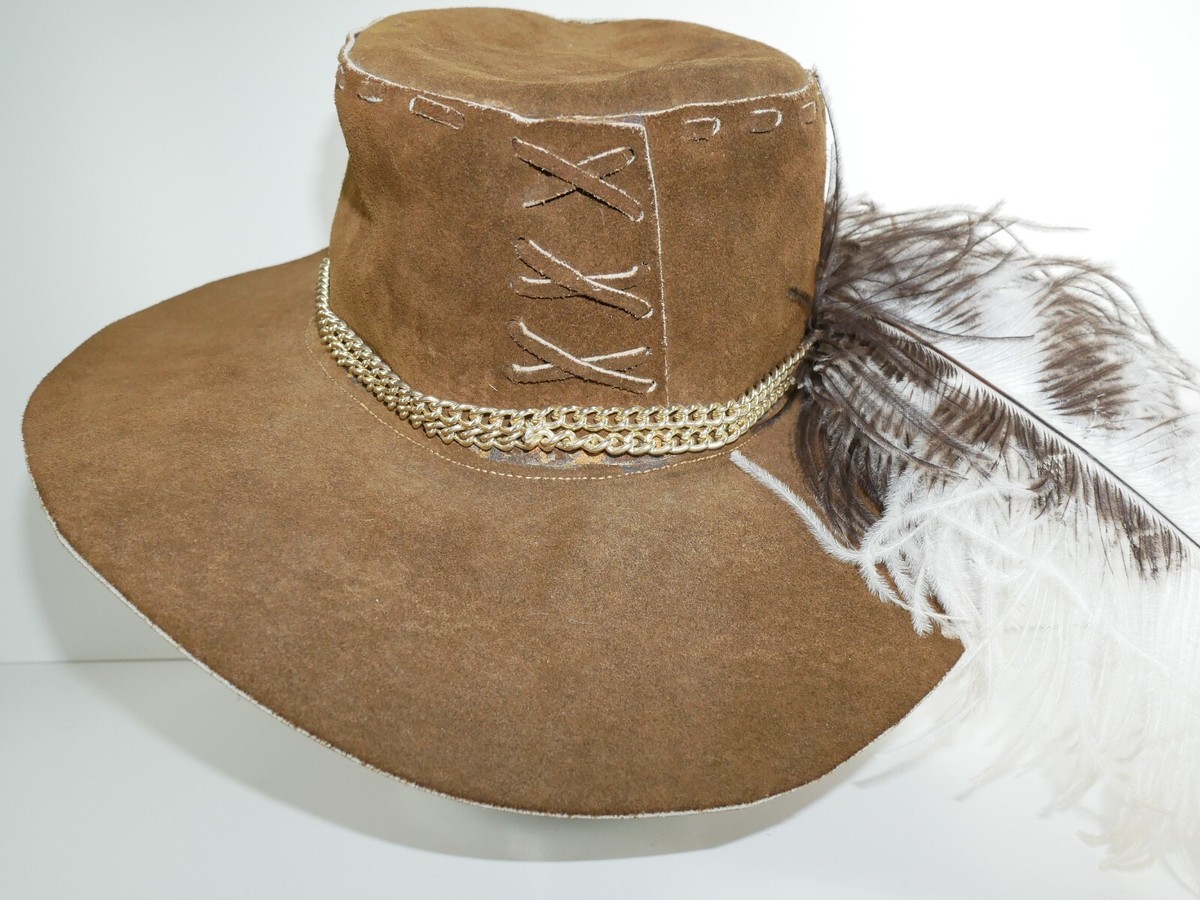 VTG Artisan Made Ostrich Leather Outback Bushman Cowboy Hat  display picture 1