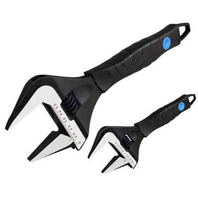 MAXPOWER Verstellbare Schraubenschlüssel Breite Backen, 2-teiliges kurzes verstellbares Schraubenschlüssel-Set...