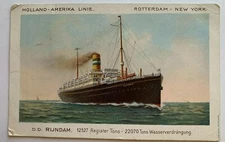 1920 Ship Postcard Holland America Line SS Rijndam steamer steamship ocean liner