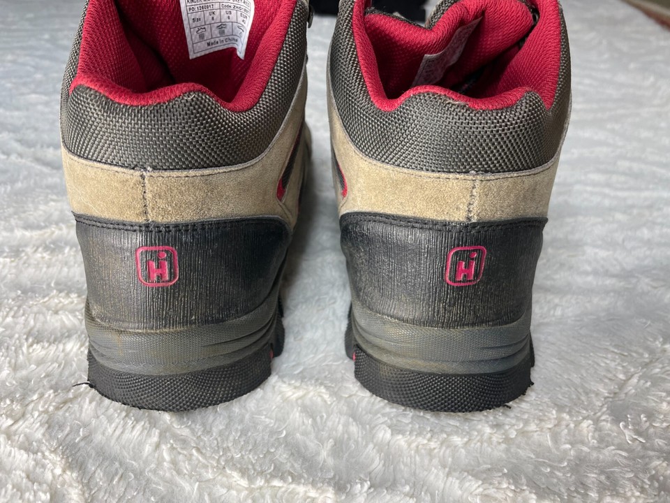 Hi Gear Men Kinder Mid WP Grey / Red Hiking Walking Boots UK size 8 eBay