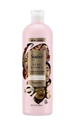 Suave Lush & Coily Moisturizing Conditioner, 16.5 Fl. Oz., Shea Butter & Coconut