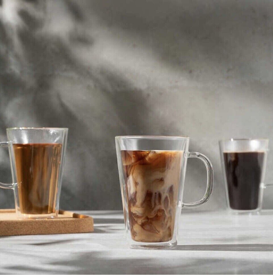 Bodum Canteen Double Wall Mugs 4pc Set Dishwasher Microwave Safe Heat