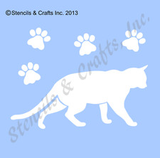 5" CAT STENCIL PAW PAWS ANIMAL FELINE TEMPLATES STENCILS ART CRAFT TEMPLATE NEW