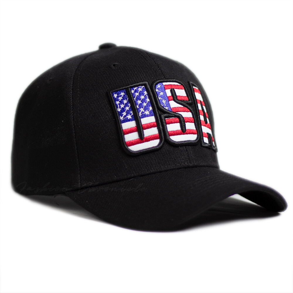 Baseball Cap USA American Hat Flag Embroidered Patriotic Adjustable Ball  Cap Men