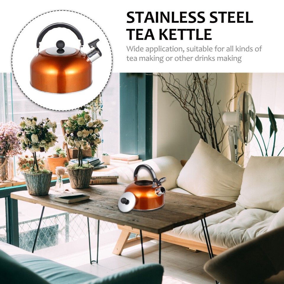 Tea Kettle for Stove Top Orange Boiling Stovetop Kettles Pot Home Use