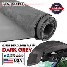 Gray Suede Headliner Fabric Polyester Backing for Car Roof Panel Lining 98"x60"