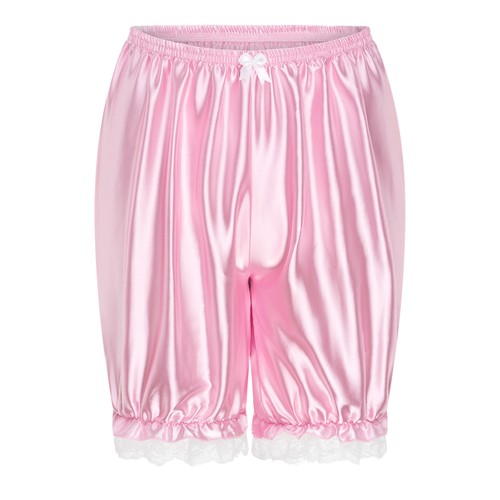 Frilly Lace Sissy Ruffled Lolita Shorts Silky Satin Pumpkin Pantaloon Bloomers - Picture 18 of 36