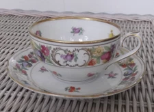Schumann Dresden Flowers Empress Flat Cup & Saucer - US Zone Mark