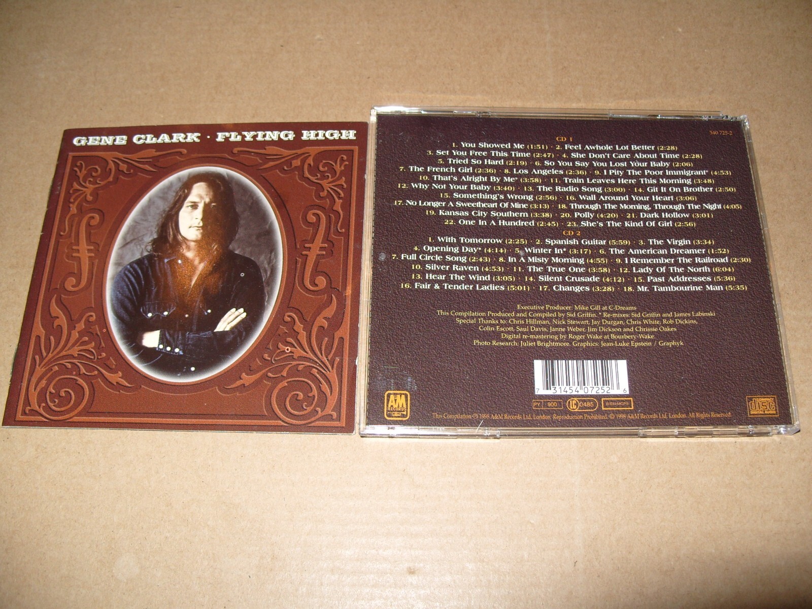 Flying High by Gene Clark (1998) 2 CD EXCELLENT /INLAYS VERY GOOD