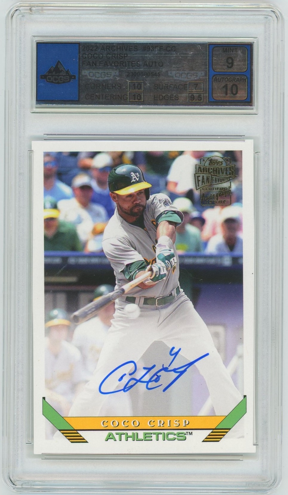 2022 Topps Archives #93FF-CC Coco Crisp Fan Favorites Autographs