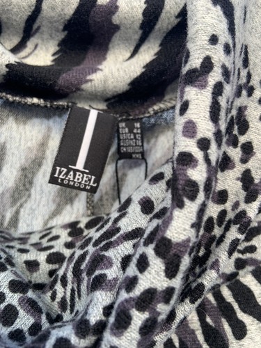 Ladies Izabel Vintage Grey Animal Print Sleeveless MIDI Dress Size 16 BNWT - Picture 4 of 5