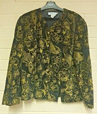 Philip Dale Vintage Women's Long Sleeve Gold/black Jacket Size Uk 18 (j5)