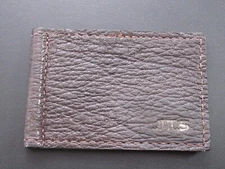 Money Clip Wallet, Leather, Shark, Brown, Mfg by Yoder Leather  (Y FB)