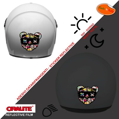 Bear Bear Reflective Helmet Stickers Sticker Bomb Helmet PVC Reflective 1pc