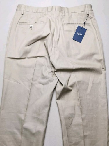 HACKETT LONDON Mens UK W32 Plain Cotton Lightweight Trousers Beige Tailoring Req - Picture 17 of 18