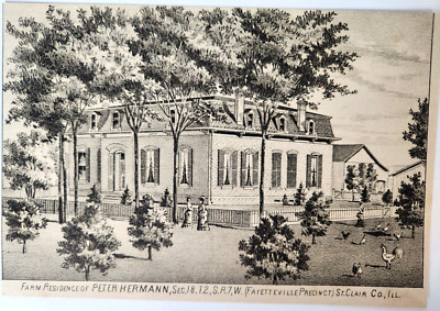Fayetteville Precinct St Clair County Illinois Farm Peter Hermann Antique Print