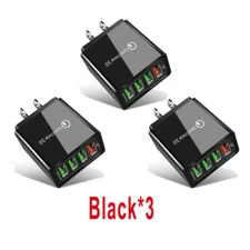 4 Port Fast Quick Charge QC 3.0 USB Hub Wall Home Charger Power Adapter Plug