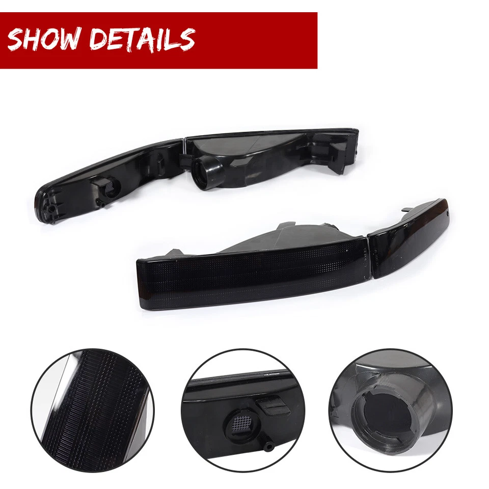 4PCS Inner Outer Set Smoke Bumper Signal Lights Fit For 1992-1996 Honda Prelude - Image 4 of 4