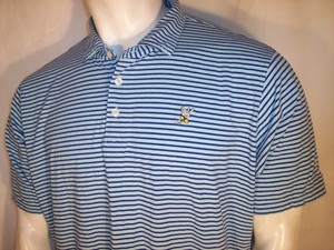B Draddy XL Blue Striped Cotton/Spandex Golf Shirt Winged Foot Anderson | eBay