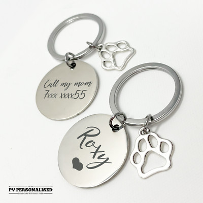 Schlüsselanhänger Hundemarke Ausweis Gravur personalisiert Haustier Pfotenliebhaber Katze individuelles Geschenk
