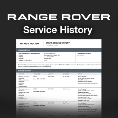 Land Rover Range Rover Service History Records (Service report) | eBay UK
