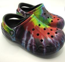 Crocs Clogs Faux Fur Lined Fleece Rainbow Tie Dye Unisex Mens 4 Womens 6 Shoes