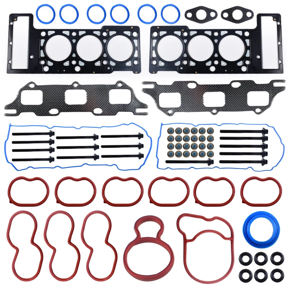 Head Gasket Set Bolts Fits 01-10 Chrysler Sebring 300 Dodge Intrepid 2.7L MLS - Imagem 4 de 4